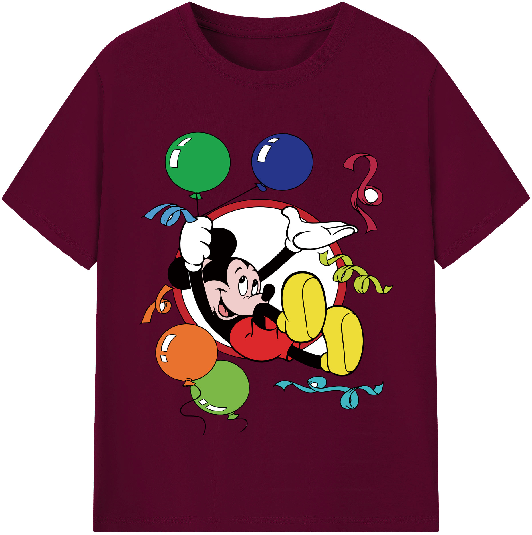 （画像用） ミッキーマウス Mickey Mouse レディースカジュアルプリントTシャツ（綿100％）